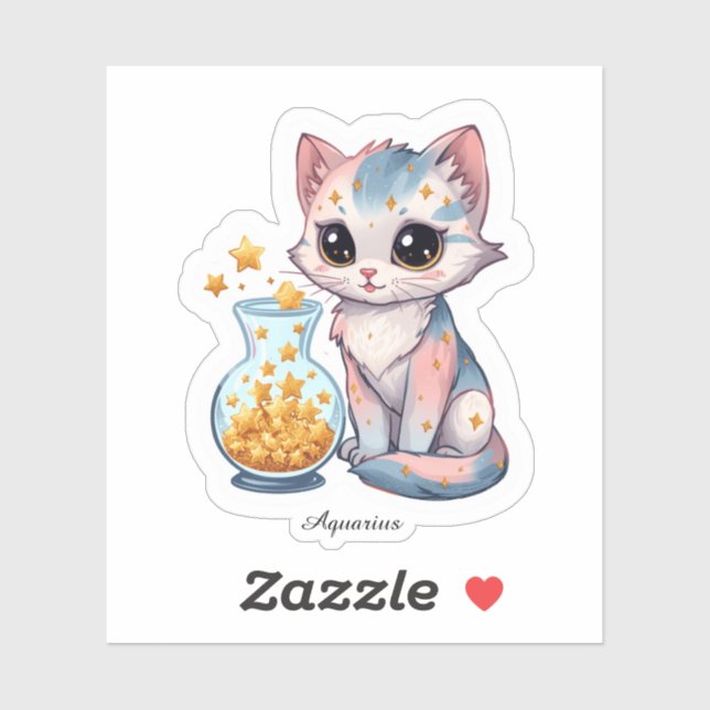 Aquarius Celestial Zodiac Sticker - Water Bearer (Sheet)