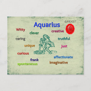 Aquarius characteristics zodiac card