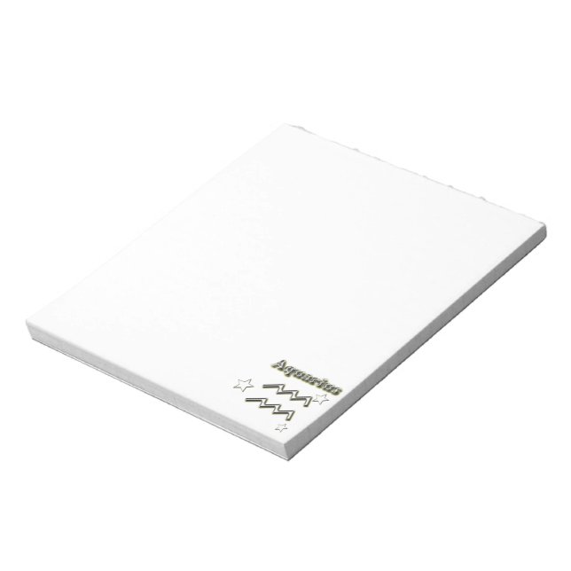 Aquarius chrome symbol notepad (Rotated)