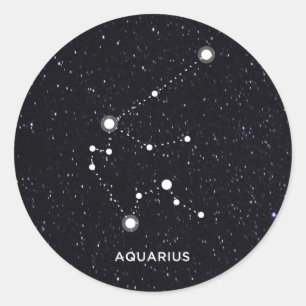 Aquarius Classic Round Sticker