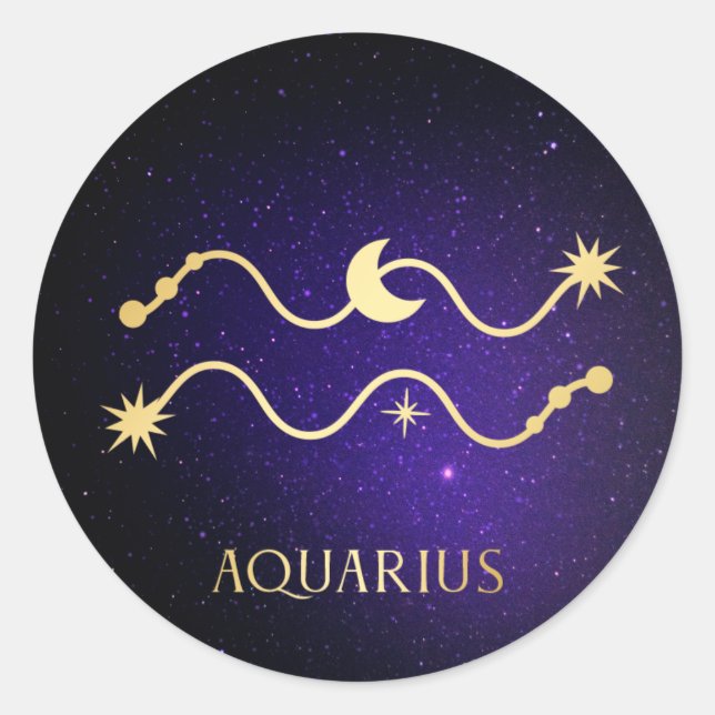 Aquarius Classic Round Sticker (Front)