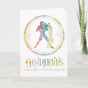 Aquarius Compatibility Birthday Greeting Card