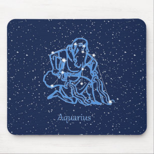 Aquarius Constellation and Zodiac Sign with Stars Mouse Pad