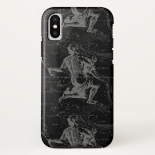 Aquarius Constellation Hevelius 1690 on Black iPhone XS Case