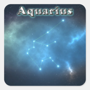 Aquarius constellation square sticker