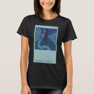 Aquarius Constellation, Vintage Zodiac Astrology T-Shirt