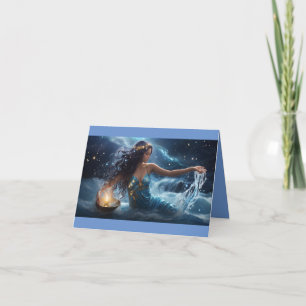 Aquarius Cosmic Happy Birthday Card