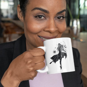 Aquarius Dancing Girl 15oz Black Rim Mug
