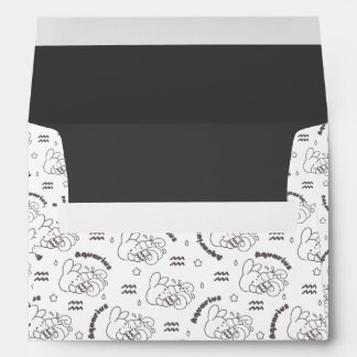 Aquarius Dreams: Zodiac Bunny Pattern III Envelope