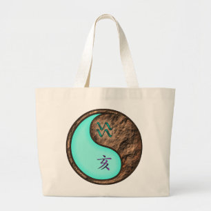 Aquarius & Earth Boar Large Tote Bag