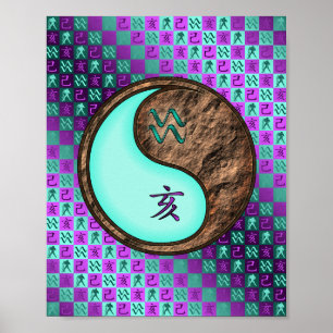 Aquarius & Earth Boar Poster