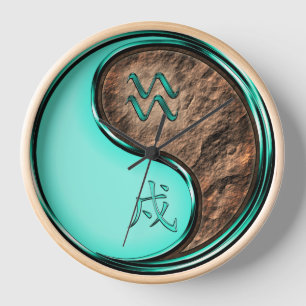 Aquarius & Earth Dog Clock