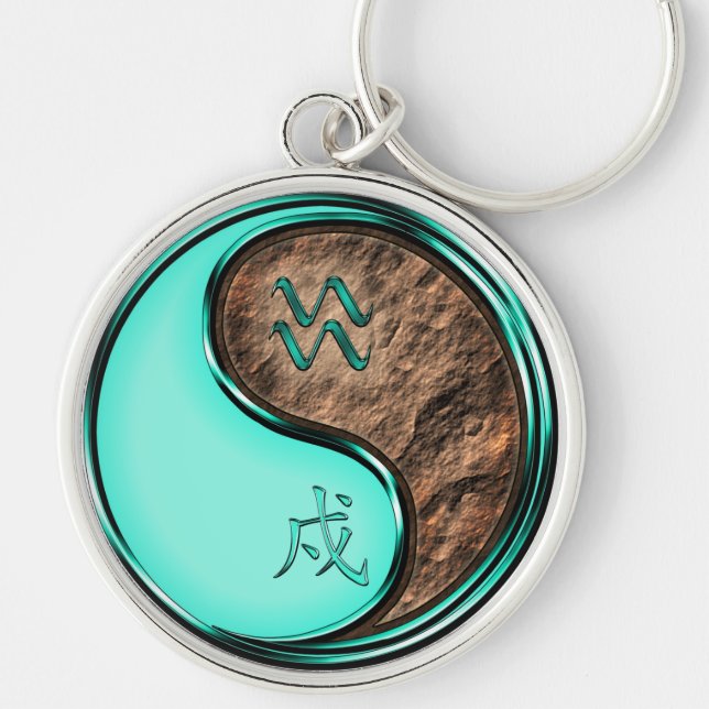 Aquarius & Earth Dog Key Ring (Front)