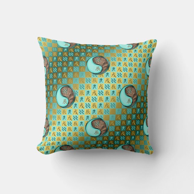 Aquarius & Earth Dragon Cushion (Front)