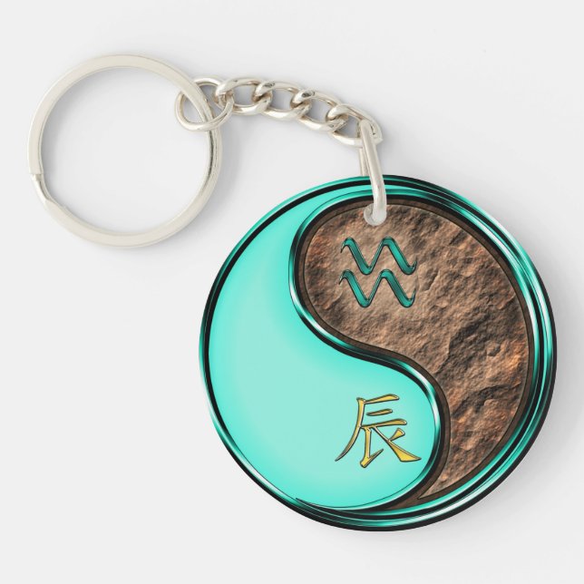 Aquarius & Earth Dragon Key Ring (Front)