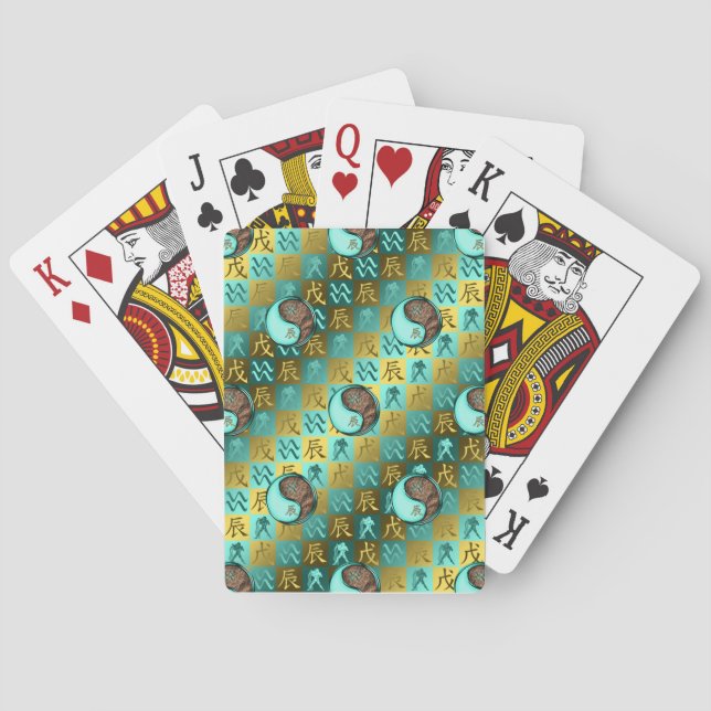 Aquarius & Earth Dragon Playing Cards (Back)