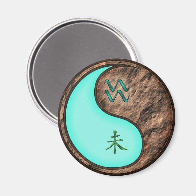Aquarius & Earth Goat Magnet (Front/Back)
