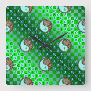Aquarius & Earth Goat Square Wall Clock