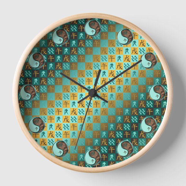 Aquarius & Earth Horse Clock (Front)