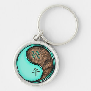 Aquarius & Earth Horse Key Ring