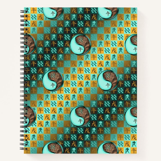 Aquarius & Earth Horse Notebook (Front)