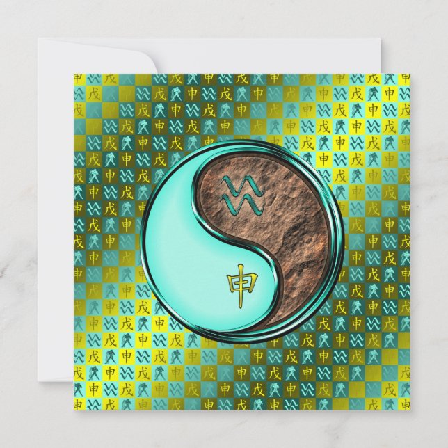 Aquarius & Earth Monkey Card (Front)