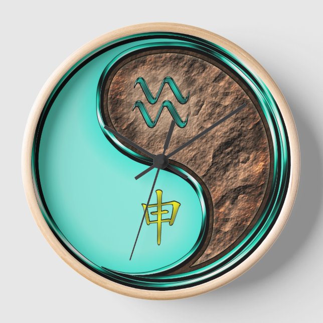 Aquarius & Earth Monkey Clock (Front)