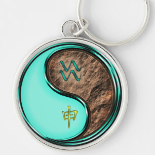 Aquarius & Earth Monkey Key Ring