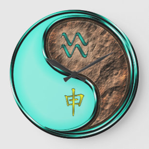 Aquarius & Earth Monkey Large Clock