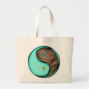 Aquarius & Earth Monkey Large Tote Bag