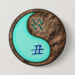 Aquarius & Earth Ox 7.5 Cm Round Badge