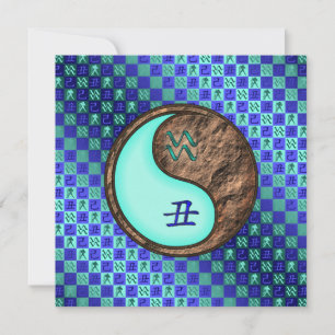 Aquarius & Earth Ox Card