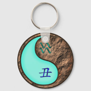 Aquarius & Earth Ox Key Ring