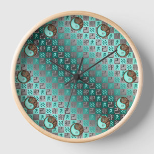 Aquarius & Earth Rabbit Clock