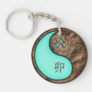 Aquarius & Earth Rabbit Key Ring