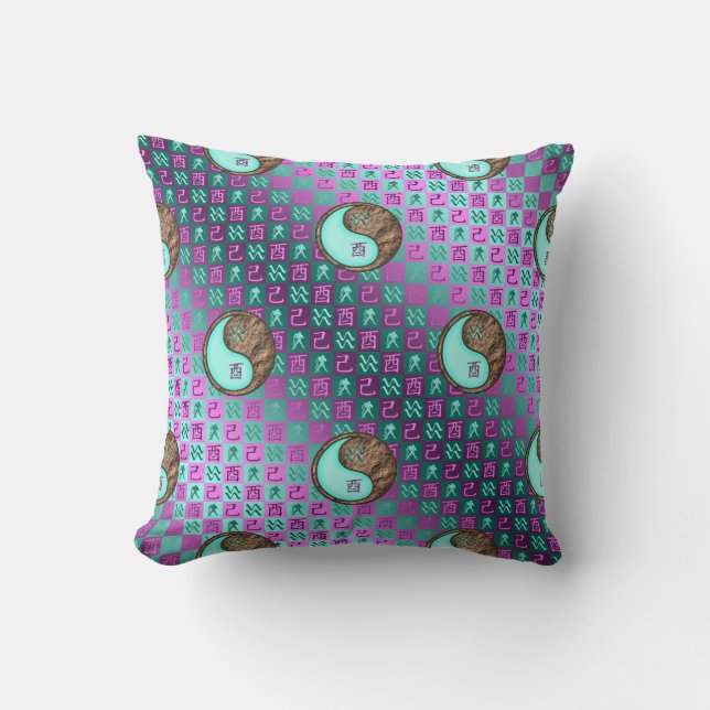 Aquarius & Earth Rooster Cushion (Front)