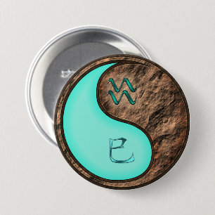 Aquarius & Earth Snake 7.5 Cm Round Badge