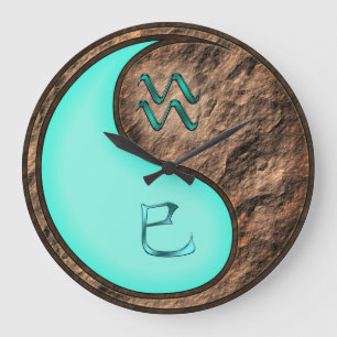 Aquarius & Earth Snake Large Clock