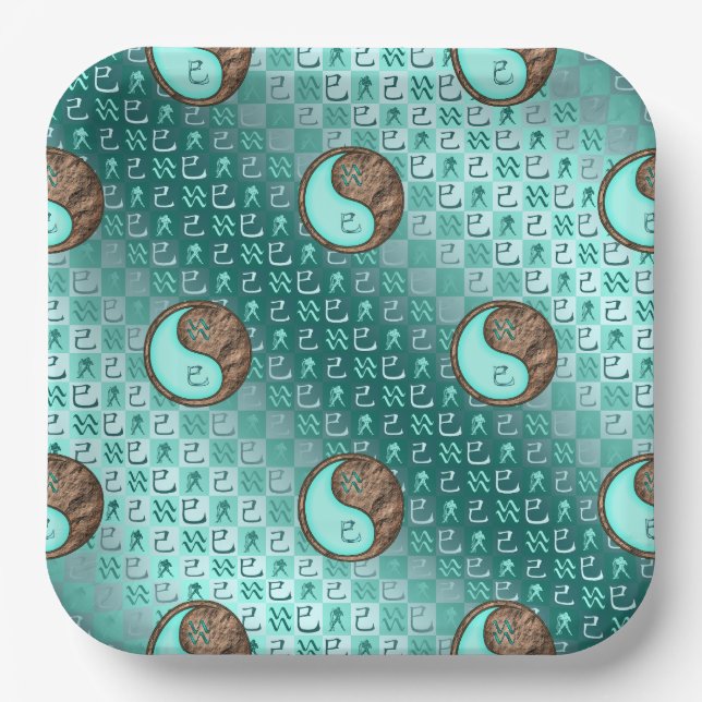Aquarius & Earth Snake Paper Plate (Front)