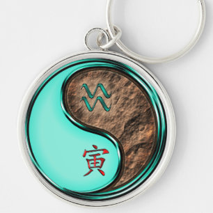 Aquarius & Earth Tiger Key Ring