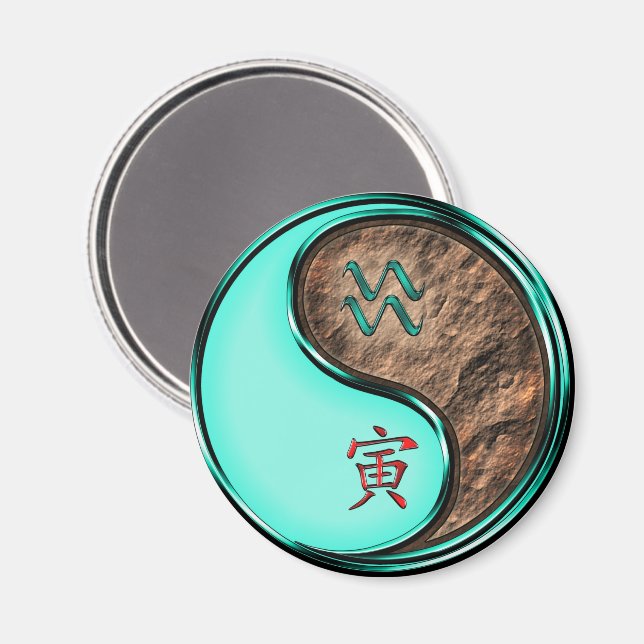 Aquarius & Earth Tiger Magnet (Front/Back)