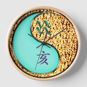 Aquarius & Fire Boar Clock