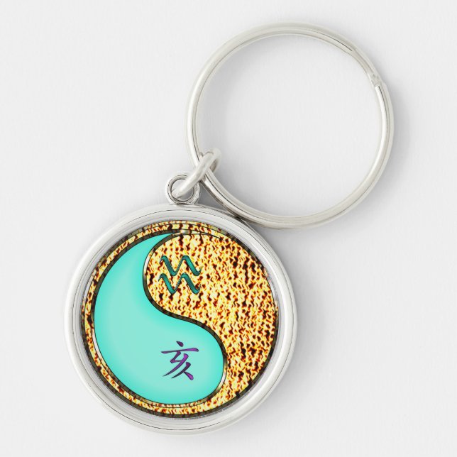 Aquarius & Fire Boar Key Ring (Front)