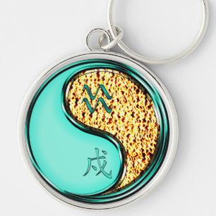 Aquarius & Fire Dog Key Ring