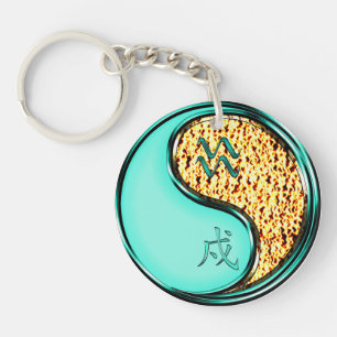 Aquarius & Fire Dog Key Ring