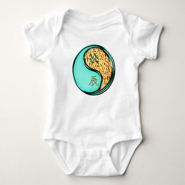 Aquarius & Fire Dragon Baby Bodysuit (Front)