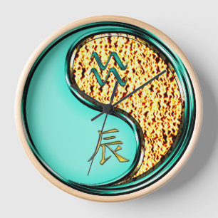 Aquarius & Fire Dragon Clock