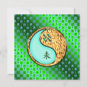 Aquarius & Fire Goat Card