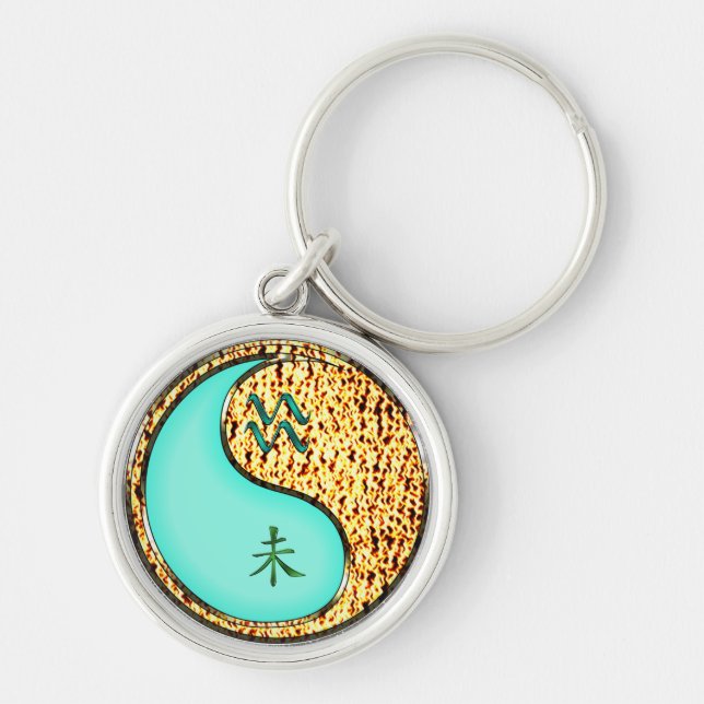 Aquarius & Fire Goat Key Ring (Front)