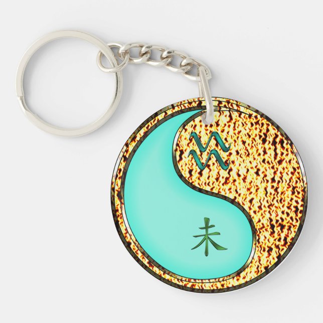Aquarius & Fire Goat Key Ring (Front)